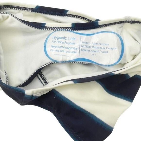 NWT Kate Spade Awning Stripe Bandeau Bikini Swimsuit Blazer Blue Size Small NEW - Picture 13 of 16
